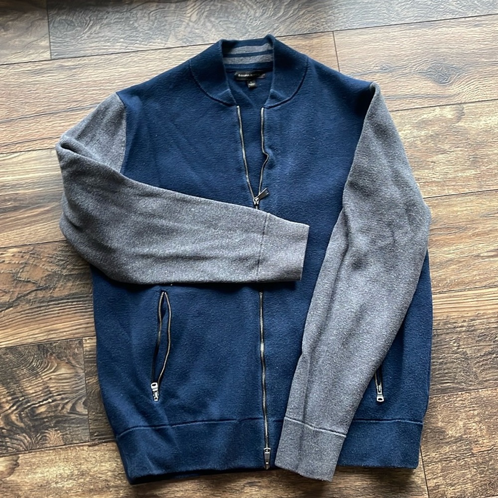 Cotton-blend zippered cardigan sweater Banana Republic